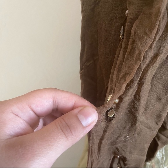 Pakistani Indian Desi Party Wear Maxi Dress (Flawed) Refer to pics Color Green - Picture 11 of 12